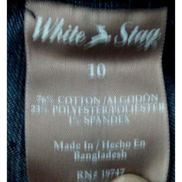 White Stag Women's Mid Rise Dark Wash Zip Front Blue Jean Bermuda Shorts Size 10 - Picture 3 of 4